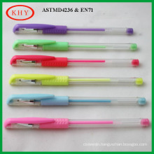 Plastic Gel Ink Pen with Glitter colors